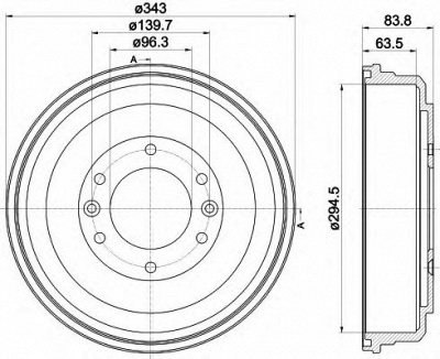 HELLA PAGID 8dt355302581 -  Тормозной барабан